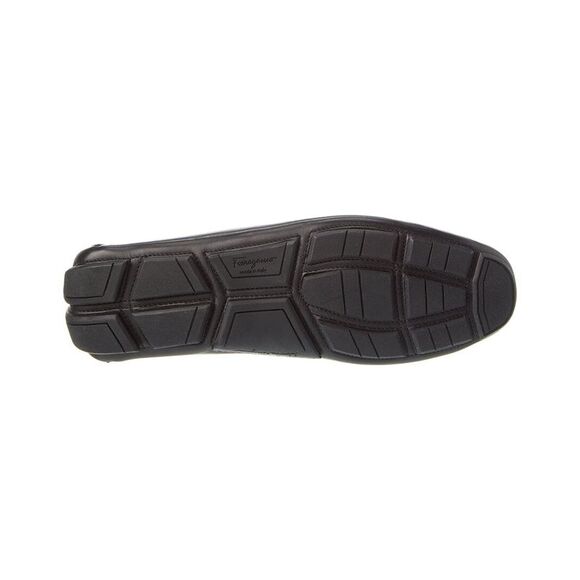 Ferragamo Peter Leather Driver, Black